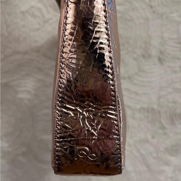 REFORMATION Mini Chiara Convertible Champagne Crinkle Patent Bag Handbag NWT - Picture 3 of 8
